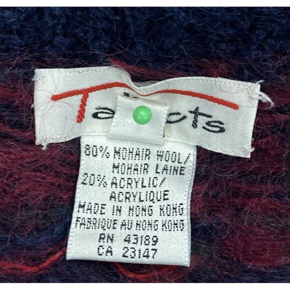 VINTAGE Talbots Wool Blend Sweater Mens M Mohair Plaid 80s Retro Christmas RARE - Picture 7 of 16